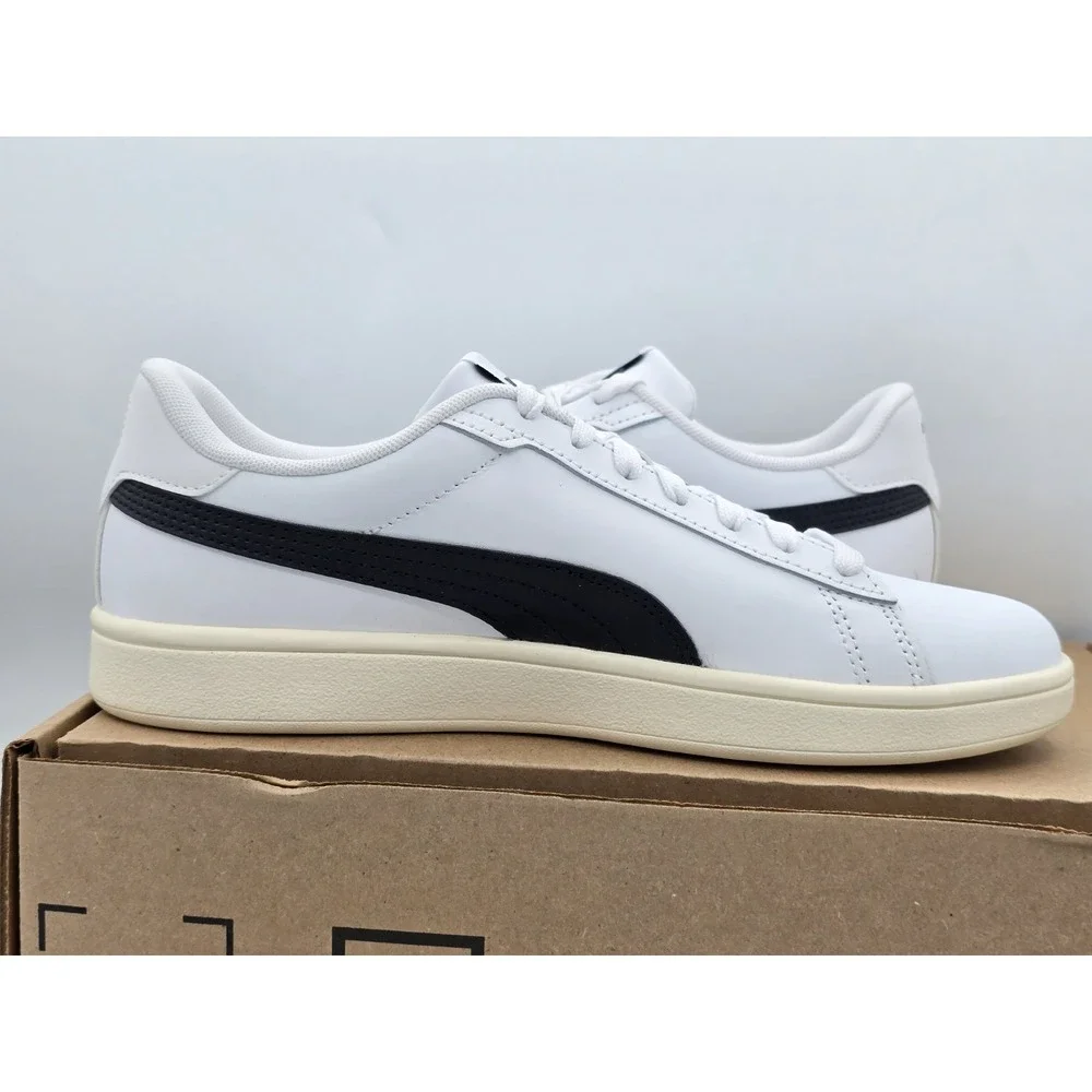 NEW PUMA Men's Smash 3.0 Low-top‎ Sneakers - White/Black/Gold - Size 7